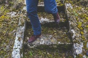 walking up the stairs