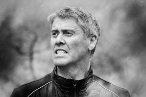 adult man face in the fog
