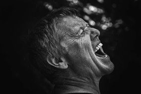 portrait of screaming man