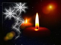 clipart of candles on the Christmas background