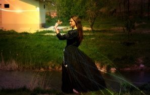 princess in a dark dress