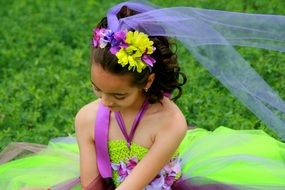 girl princess flowers