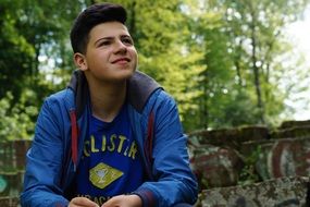 boy with stylish haircut