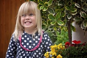 happy blond girl smile
