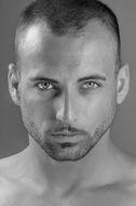 serious young caucasian man, portrait