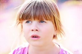 Portrait of the desperate girl with blue eyes