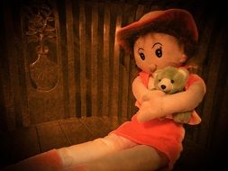 portrait of doll like a girl