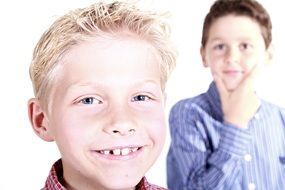 portrait of two happy brothers