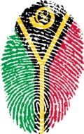 Clipart of vanuatu flag in a shape of fingerprint
