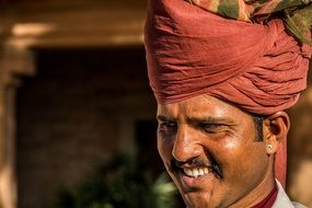 Indian man's face with a turban