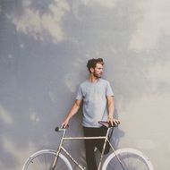 Male with the bicycle