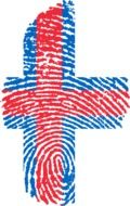 Faroe Islands flag on fingerprint