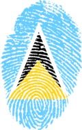 Clipart of saint lucia flag in a shape of fingerprint