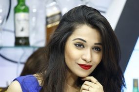 gorgeous indian girl with black hair, portrait
