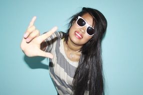 young african american in sunglasses
