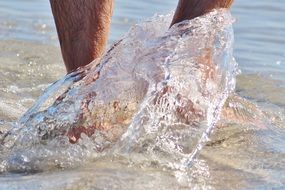 human feet in water