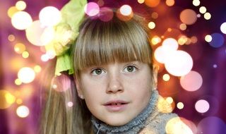 portrait of a girl in bokeh effect