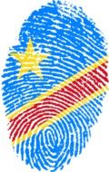 Congo flag on fingerprint