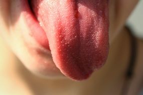 pink human tongue
