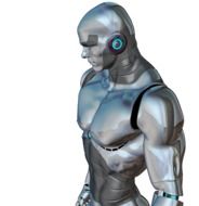 metal robot on a white background
