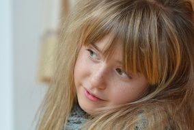 girl with blond luxuriant hair