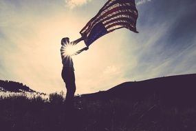 man with usa flag