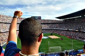 many fans in a stadium in Barcelona