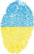 ukraine flag fingerprint country drawing