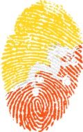 bhutan flag fingerprint country drawing