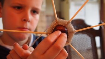 boy weaves a web