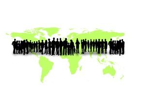 Clipart of big group of people and the earth