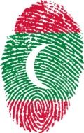maldives flag fingerprint drawing