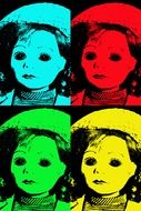 collage of multi-colored image dolls