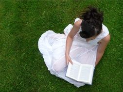 girl reading book literature