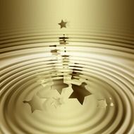 Golden stars and waves clipart