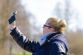 woman taking selfie photo