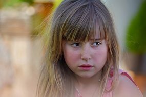 sad caucasian child girl