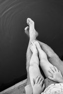 Father's and child's legs