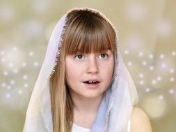 portrait of girl with covered head