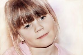 little girl with a pensive face