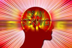 brainstorming head as a colorful illustration