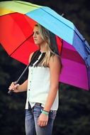 pretty young girl and umberella