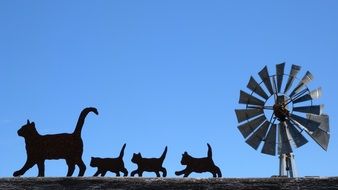 cat with three kittens