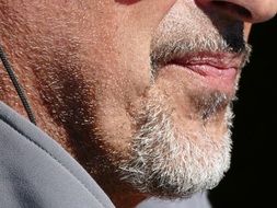 gray beard on a man's face