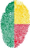 fingerprint with the image of the flag of Benin