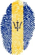 barbados flag fingerprint drawing