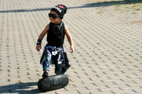 child in hip-hop style
