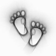 footprints of a baby on a white background