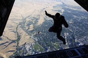 skydiving from airplane