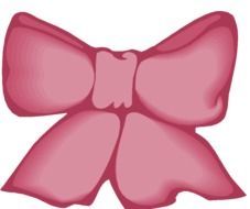 drawn pink bow on a white background